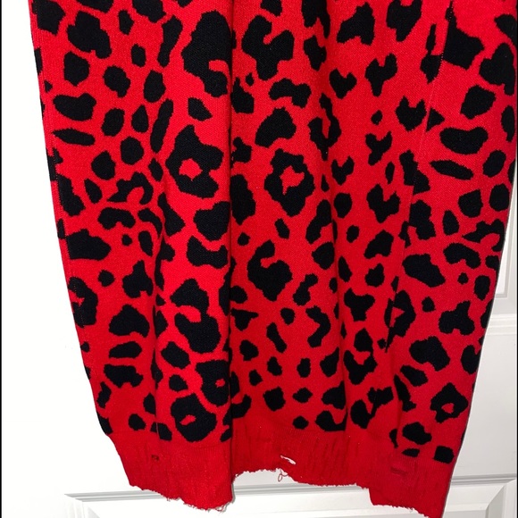 Long Red Leopard Cardigan - Picture 10 of 13